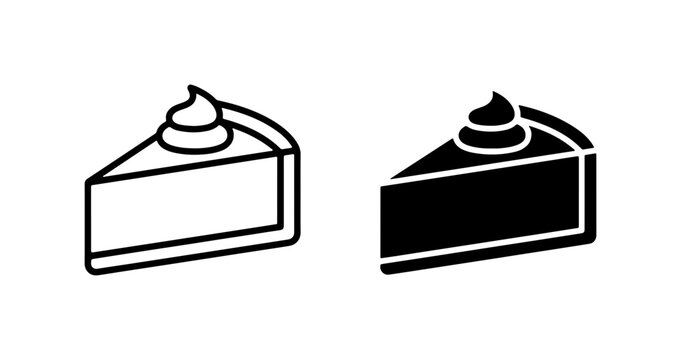 Dessert Icons, Cake Slices, Sweet Treats, Vector Graphics
