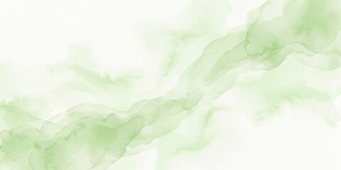 Fototapeta premium Abstract green watercolor painting on textured vintage paper creates a grunge nature backdrop with light ink patterns and artistic copy space for spring design