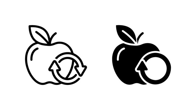 Apple Refresh Icons, Healthy Food Cycle, Organic Fruit Reload Symbol