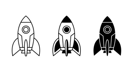 Rocket Ship Icons, Spacecraft Vector Set, Sci-Fi Exploration Graphics © Abdullah