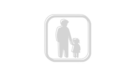 Fototapeta premium Father and Daughter Holding Hands Icon