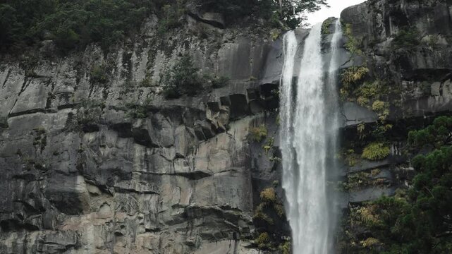 Majestic Nachi Waterfall Behind Japanese Temple Grounds