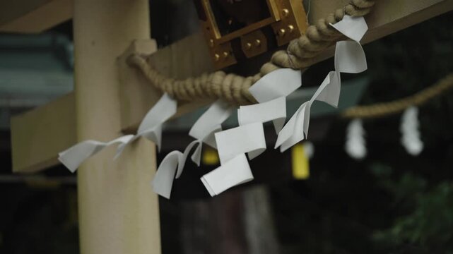 Traditional Shide Paper Streamers Symbol of Purification in Shinto