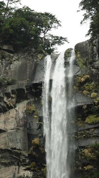 Majestic Nachi Waterfall Behind Japanese Temple Grounds