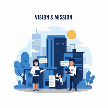 Business vision and mission statement concept.