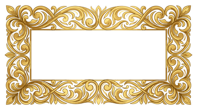 Elegant gold ornate frame with intricate floral patterns