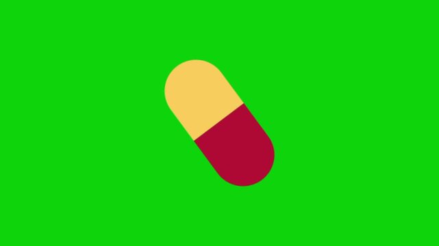 pill capsule illustration on green screen