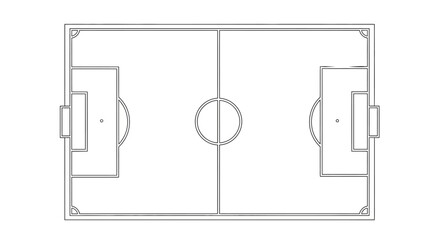 Soccer field outline diagram layout. © TheArk