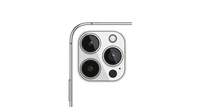 Closeup of smartphone camera lenses.