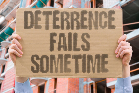 "Deterrence Fails Sometime" No deterrence framework survives miscalculation or accident. MISCALCULATION. ACCIDENT. FRAMEWORK. NUCLEAR. SURVIVE.
