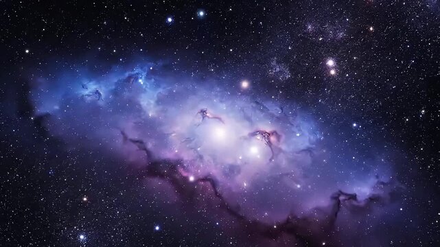 Expansive Nebula Cloud Glow in Deep Space.