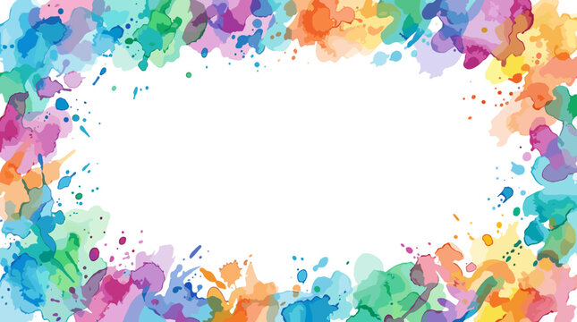 Colorful watercolor splash border with vibrant hues and artistic style