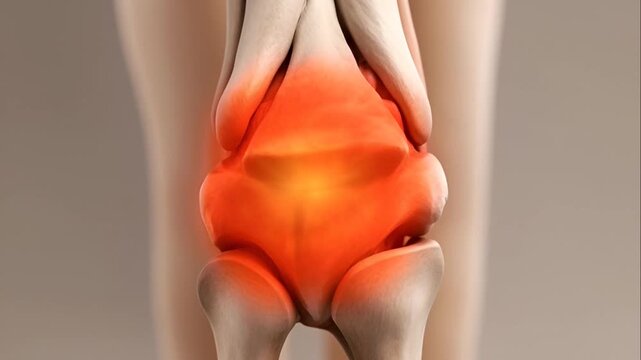 Knee joint pain and inflammation.