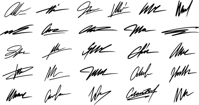 Fictitious Signatures Collection: Assorted Script Styles