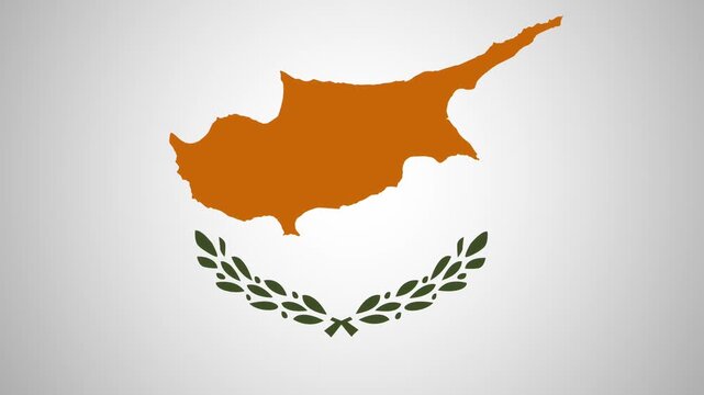 Cyprus Flag Animation Build Reveal Nicosia Mediterranean Island Nation Olive Branch Wreath Map Silhouette European Union Eastern Med Official Symbol