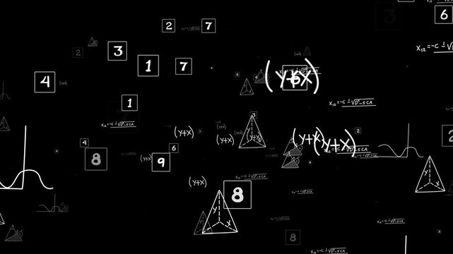Scientific Mathematical animation on solid Background.