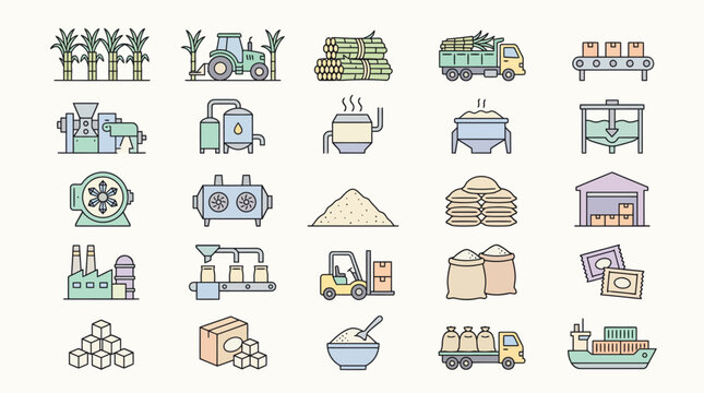 Industrial icons for business and manufacturing.