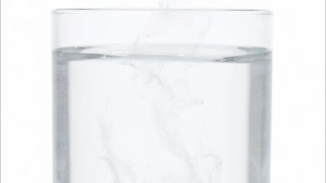 Glass of Water with Ice Cube.