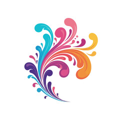 Fototapeta premium Colorful abstract floral design with vibrant swirls and decorative elements.