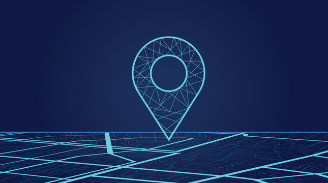 Abstract digital city map network background with futuristic navigation route technology design vector illustration
