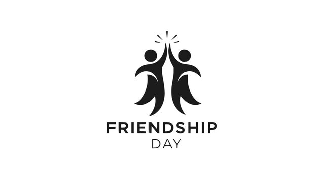 Friendship Day Icon: Two Silhouettes High-Fiving, Celebrating Unity and Connection
