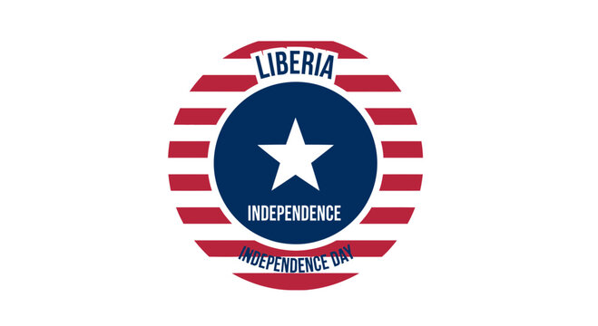 Liberia Independence Day Emblem - Star and Stripes Design