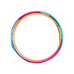 Naklejka premium A vibrant, digitally rendered ring-shaped frame, showcasing a spectrum of radiant colors. SVG, PNG Transparent Background