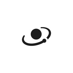 Minimalist Black and White Planet Icon with Orbit Ring © Muzaki