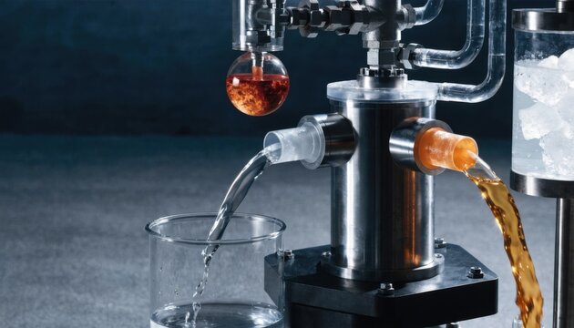 Medium shot showcasing a multifluid pump test stand operating with various liquid types emphasizing system versatility and fluid handling capabilities.