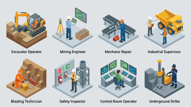 Mining industry professionals at work.