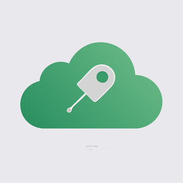 Cloud with SIM card ejector tool icon