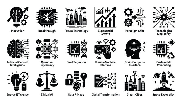 Visionary technology and futureoriented concepts for illustrating digital advancements and progress