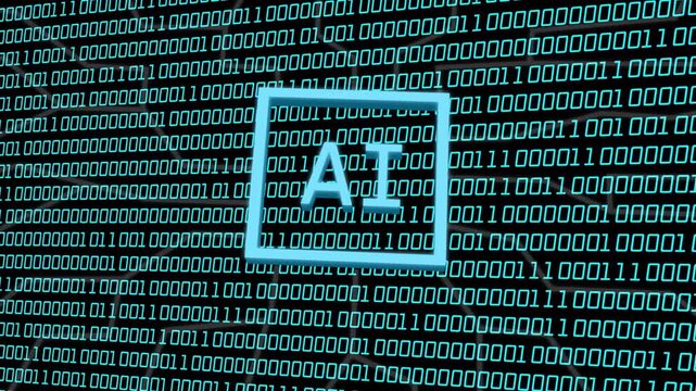 Glowing box popping, AI box expanding, sending neural lines, forming brain mapping turquoise binary