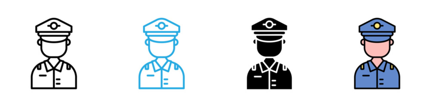  Officer multi - style icon design concept