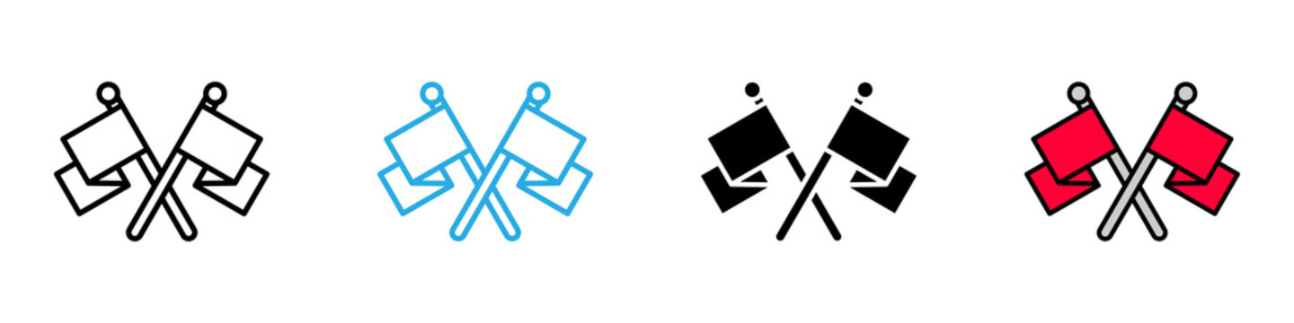  Flags multi - style icon design concept