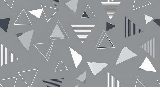 Modern Gray Geometric Triangle Pattern Repeating on Abstract Background