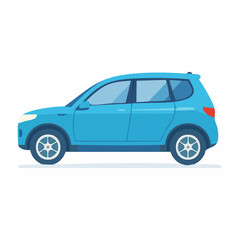 Fototapeta premium Blue SUV Car Illustration