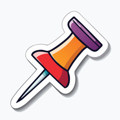 Fototapeta premium Cartoon Thumbtack Sticker