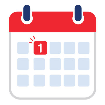 Calendar Outline Icon with May 1 Highlight / Schedule Planner