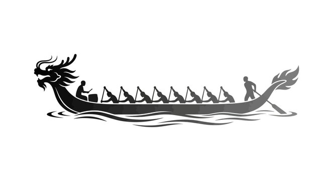 Dragon boat with a single rower.