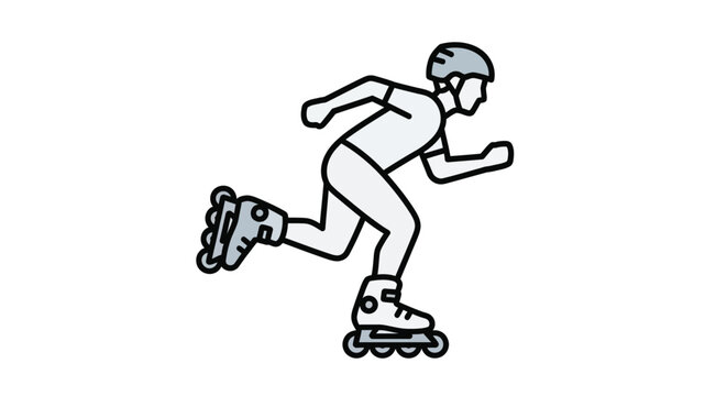 Person wearing rollerblades in motion fast.