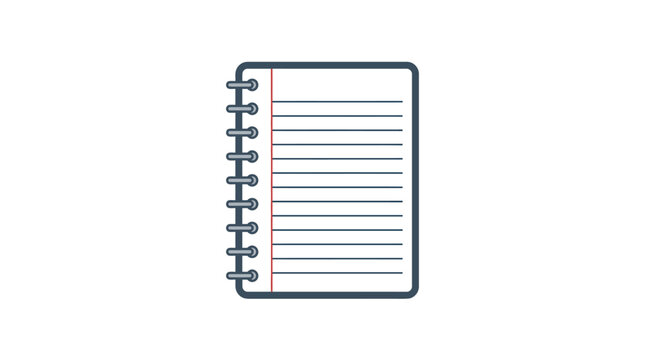 Spiral bound notebook with lined paper.