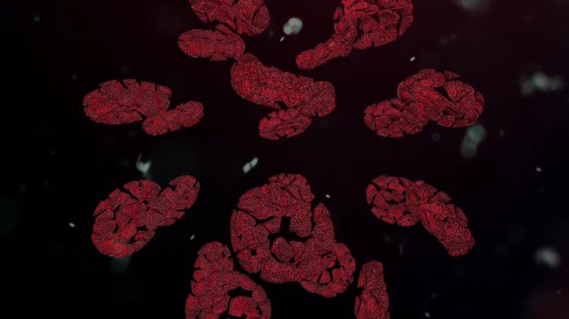 Blood cells transforming into sugar crystals medical animation
