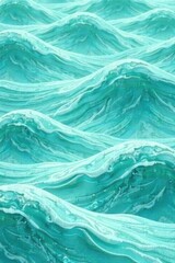 Aqua Marine Waves A Serene Textured Pattern of Rolling Ocean Water