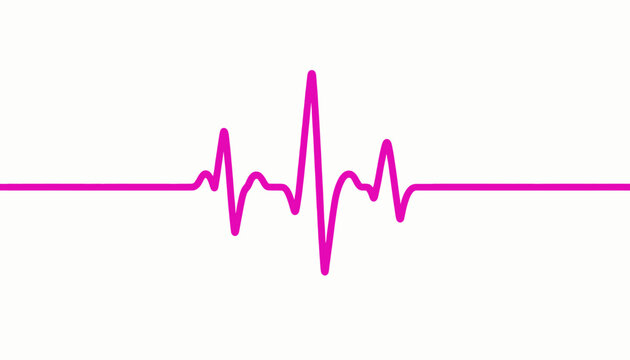 EKG Heartbeat Line Graphic Symbolizing Life and Health on a Clean White Background