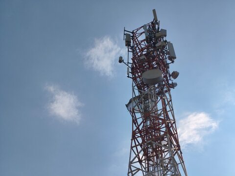 telecommunication tower with antennas, 2g, 3g, 4g, 5g 
