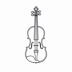 Fototapeta premium Outline of a Classical Violin Instrument Drawing Illustration