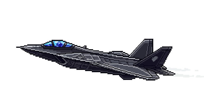 Modern Stealth Fighter Jet in Flight.