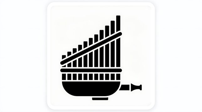 Black Musical Instrument Icon Displayed on White Rounded Square Background