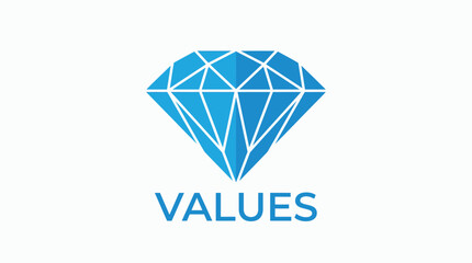 Fototapeta premium Vector graphic illustration of Blue diamond values logo icon Vector